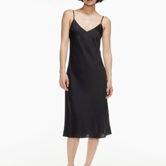 Wilfred Only Slip Satin Midi Dress - Black, Medium - Picture 5 of 9